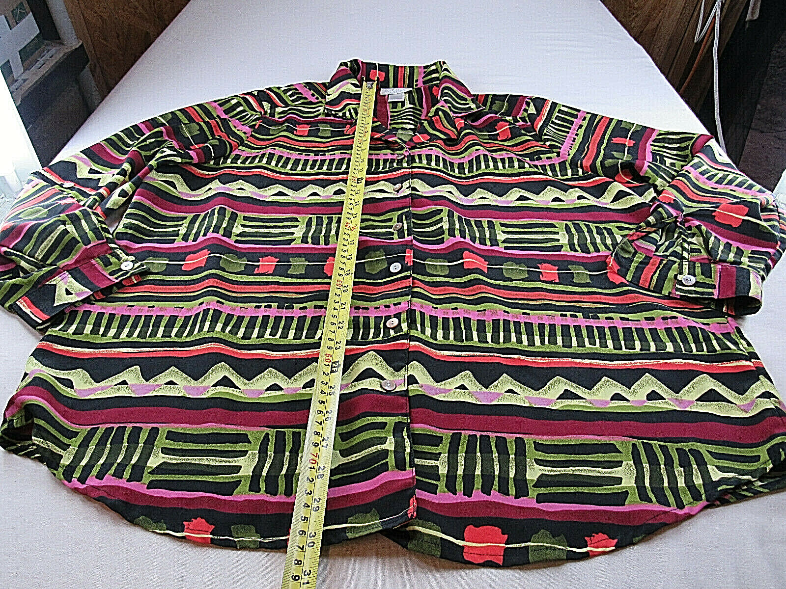 Vintage Jordan Woman Blouse Size 20 [ 54in Bust 30L ] Vibrant Colors S/S
