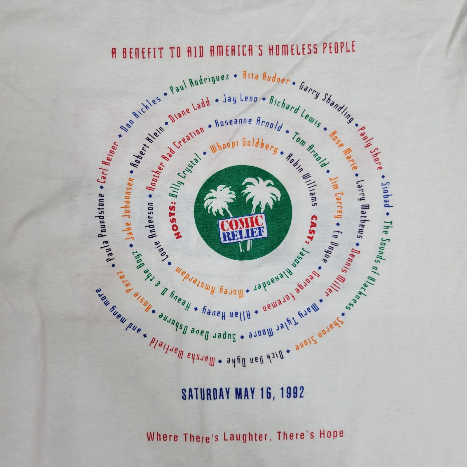 Vintage 1992 Comic Relief V T Shirt Size Large Screen Stars Best Robin Williams