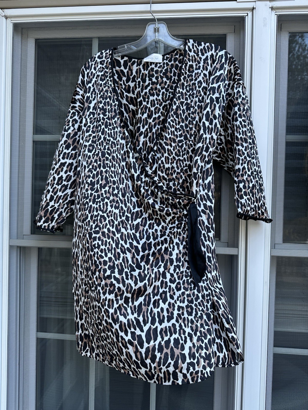 Vtg 1970s Vanity Fair Leopard Print Mini Babydoll Made In USA Pin Up Retro Med