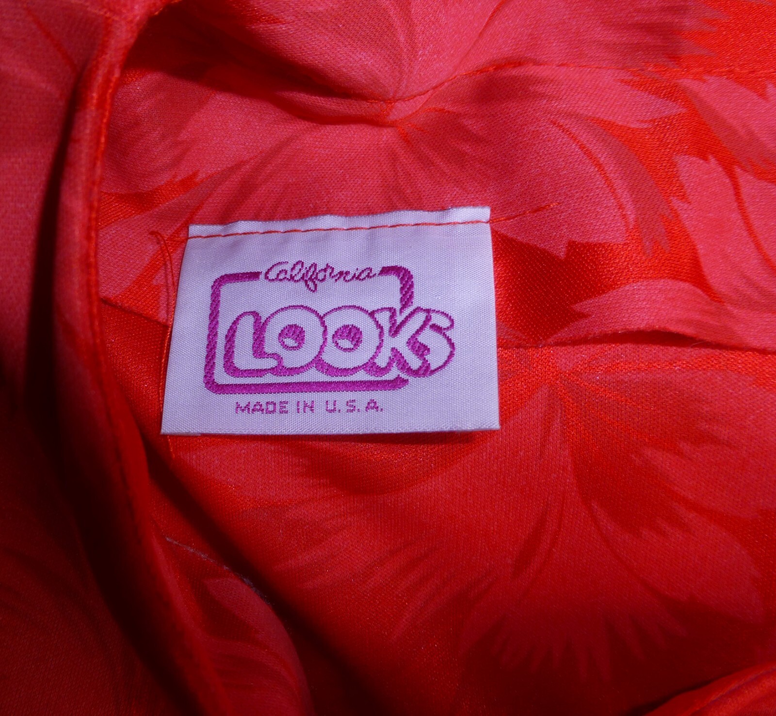 VTG 70s 80s RED Blue Belt Jersey Floral Secretary Cocktail Party midi DRESS L XL