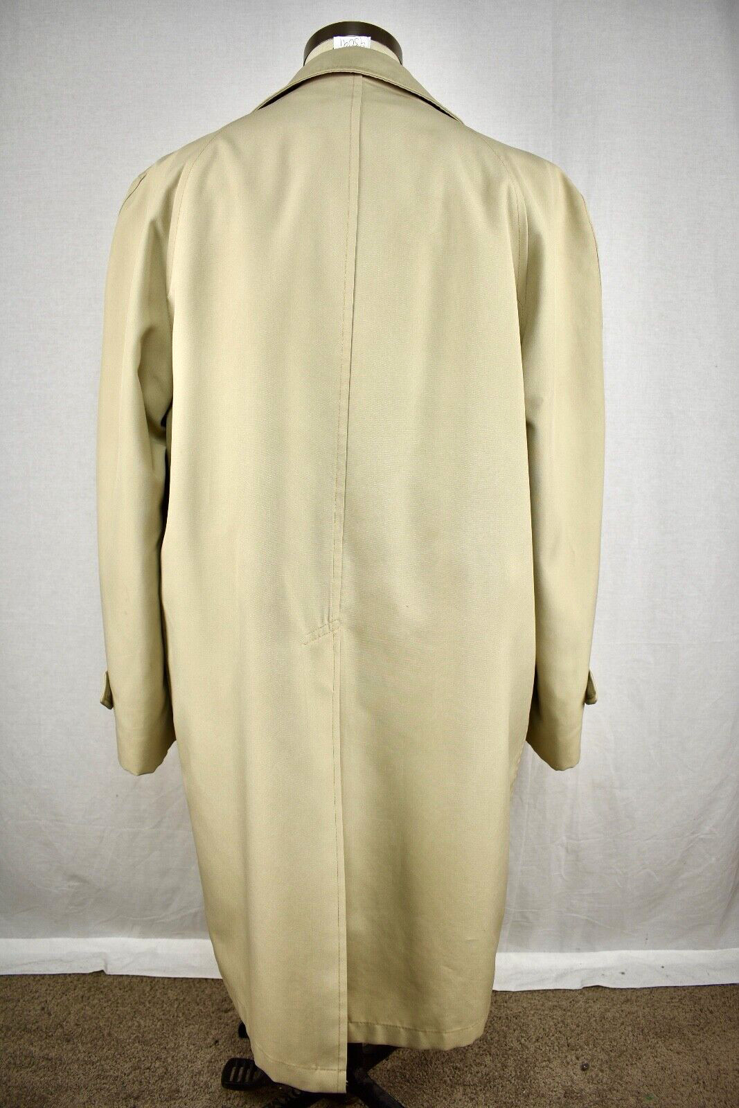 1970’s Gleneagles Solid Light Tan Polyester Four Button Trench Coat Size: 42L