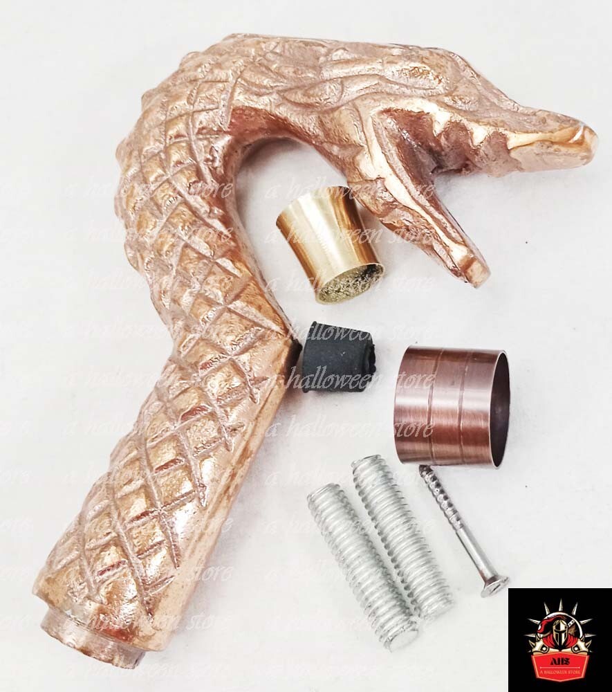 Shiny Copper Finish Dragon Head Handle Only for Victorian Walking Stick Cane