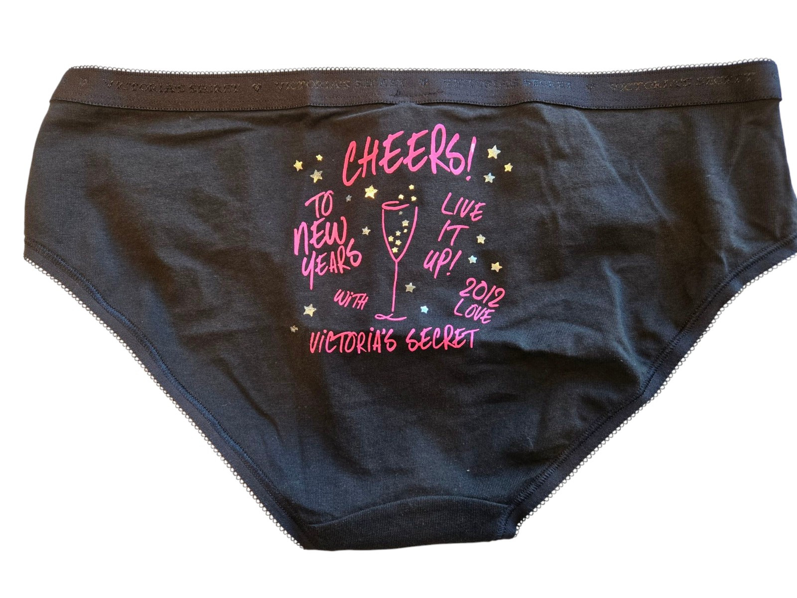 Retro Victoria’s Secret 2012 Cotton Blend New Year’s Eve Panties Size Med NWT