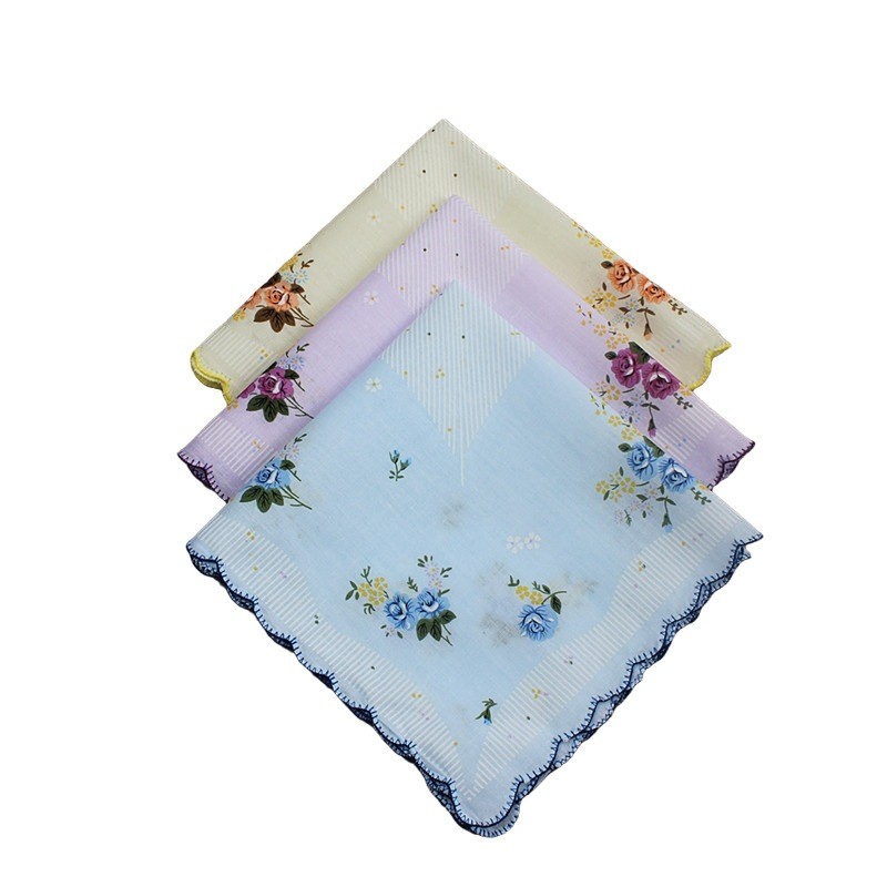 20Pcs Vintage Style Cotton Hanky, Floral Square Handkerchiefs 11.8″ Women
