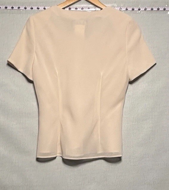 Jolibel Petite Skirt Suit Set Size 2 Beige Satin Vintage 90s