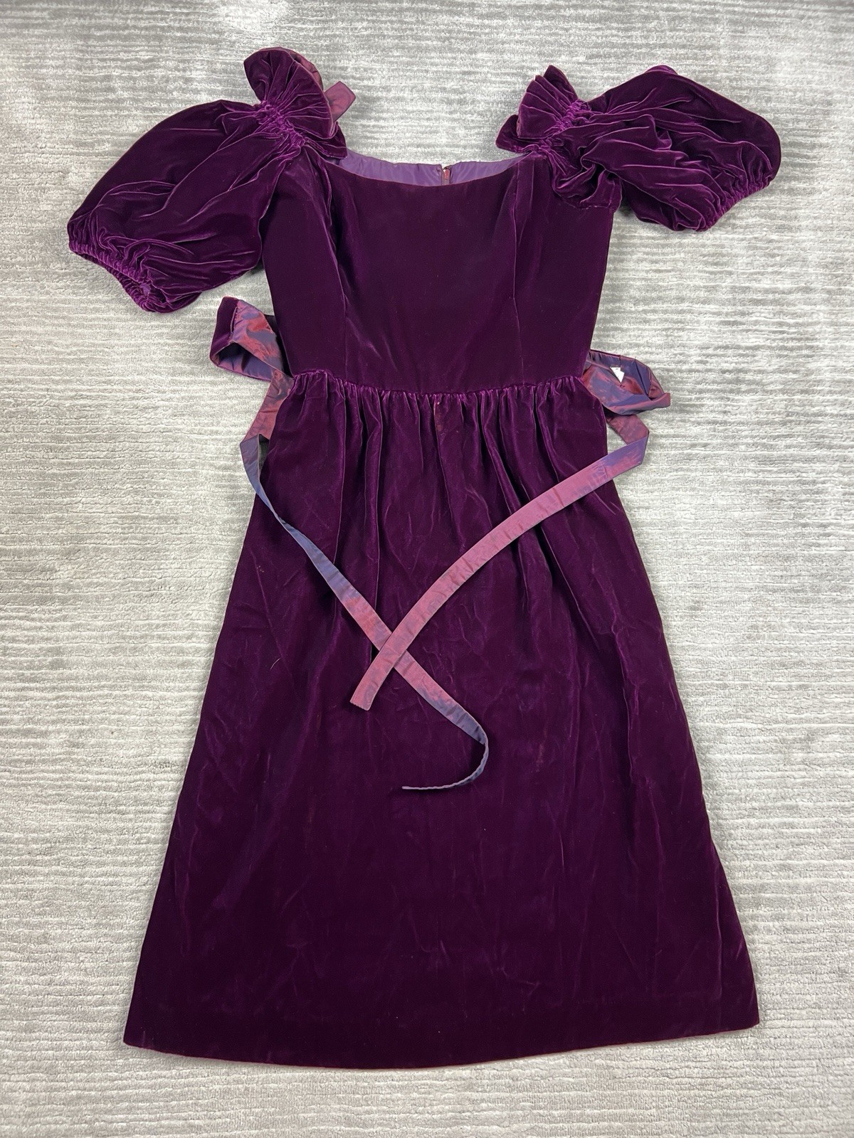 Vintage VICTOR COSTA for Neiman Marcus Dress 12 Dropped Waist Burgundy Velvet6