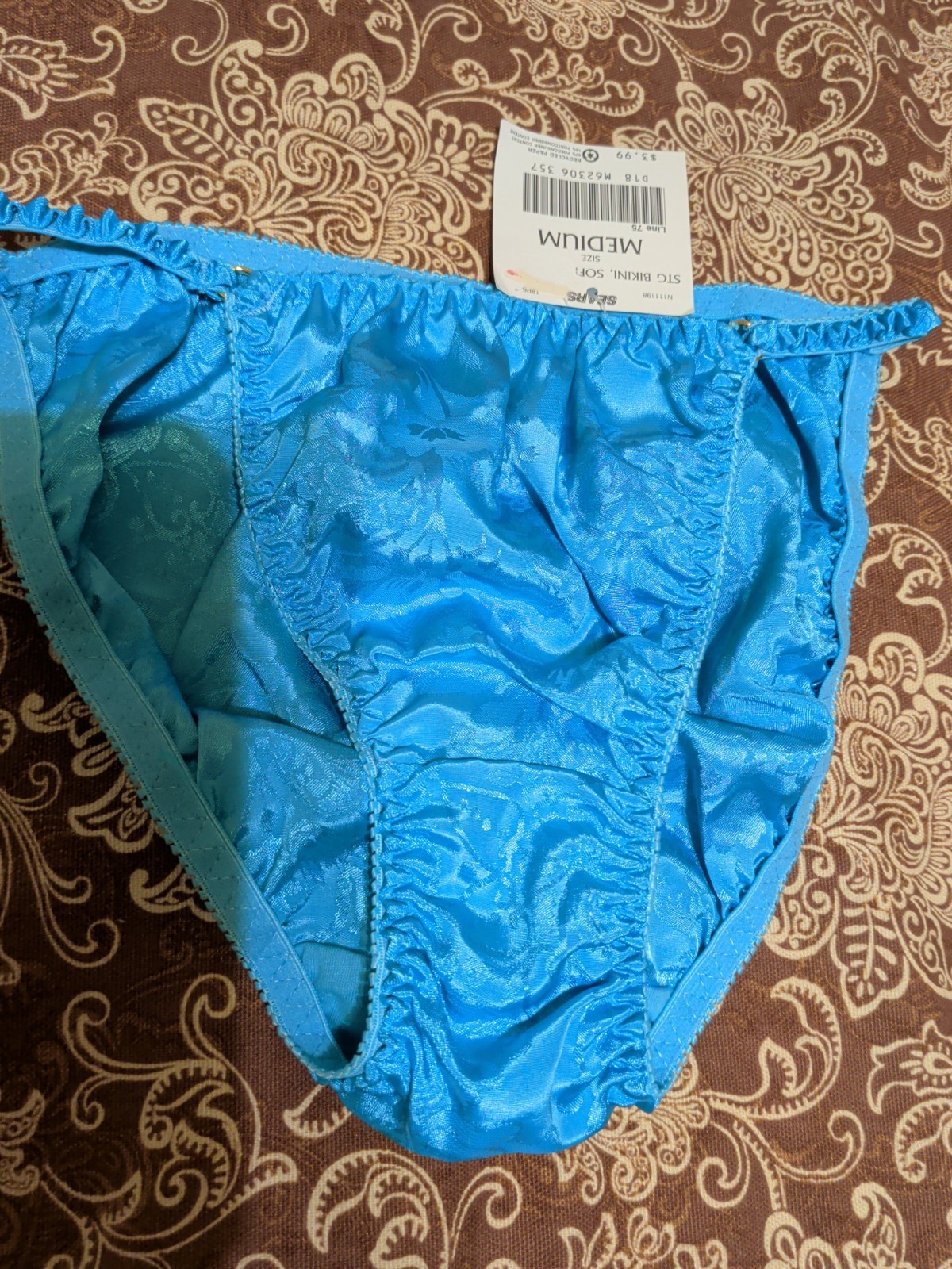Vintage Sears Satin String Bikini Panties Size Medium