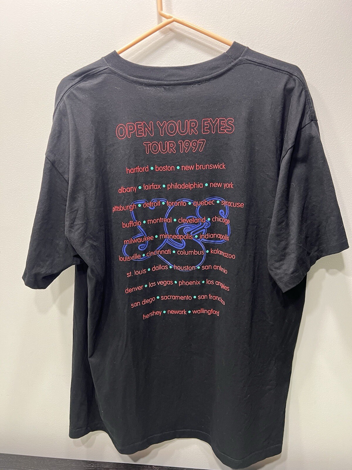 Vintage 1997 Yes Open Your Eyes Tour T-Shirt Size XL