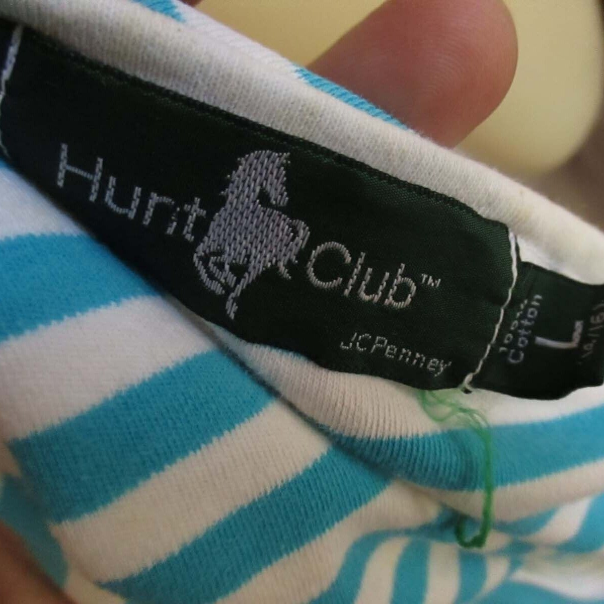 Vintage Women’s T-shirt XS 1980’s Hunt Club Top Striped 3/4 Sleeve JCPenney Mom