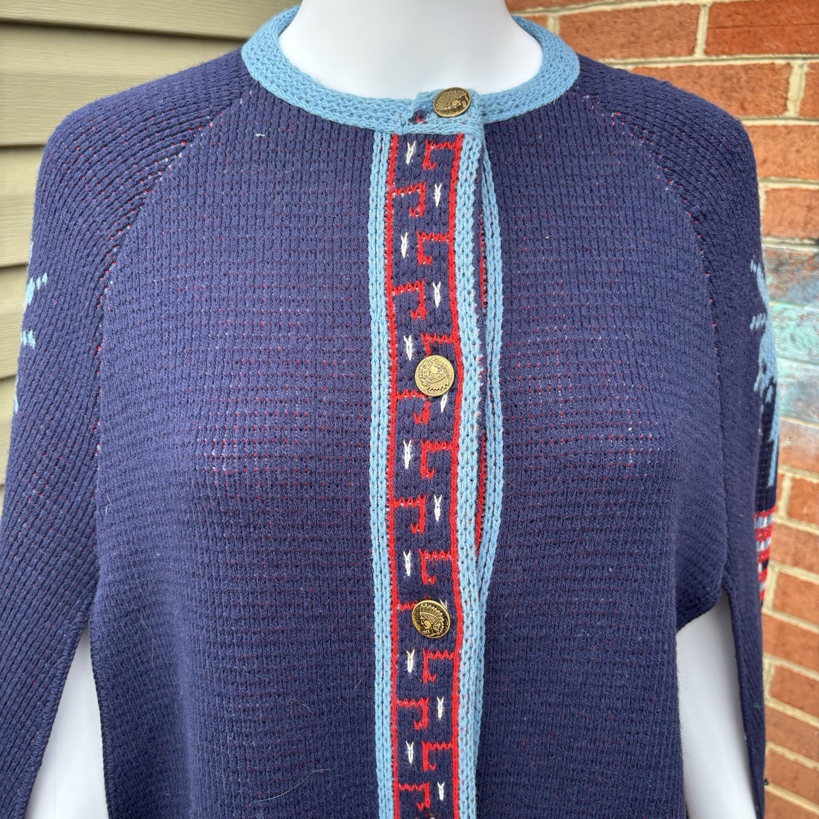 VTG STURBRIDGE 70S BOHO SWEATER CAPE SOUTHWESTERN WEAVER HIPPIE ONE SIZE