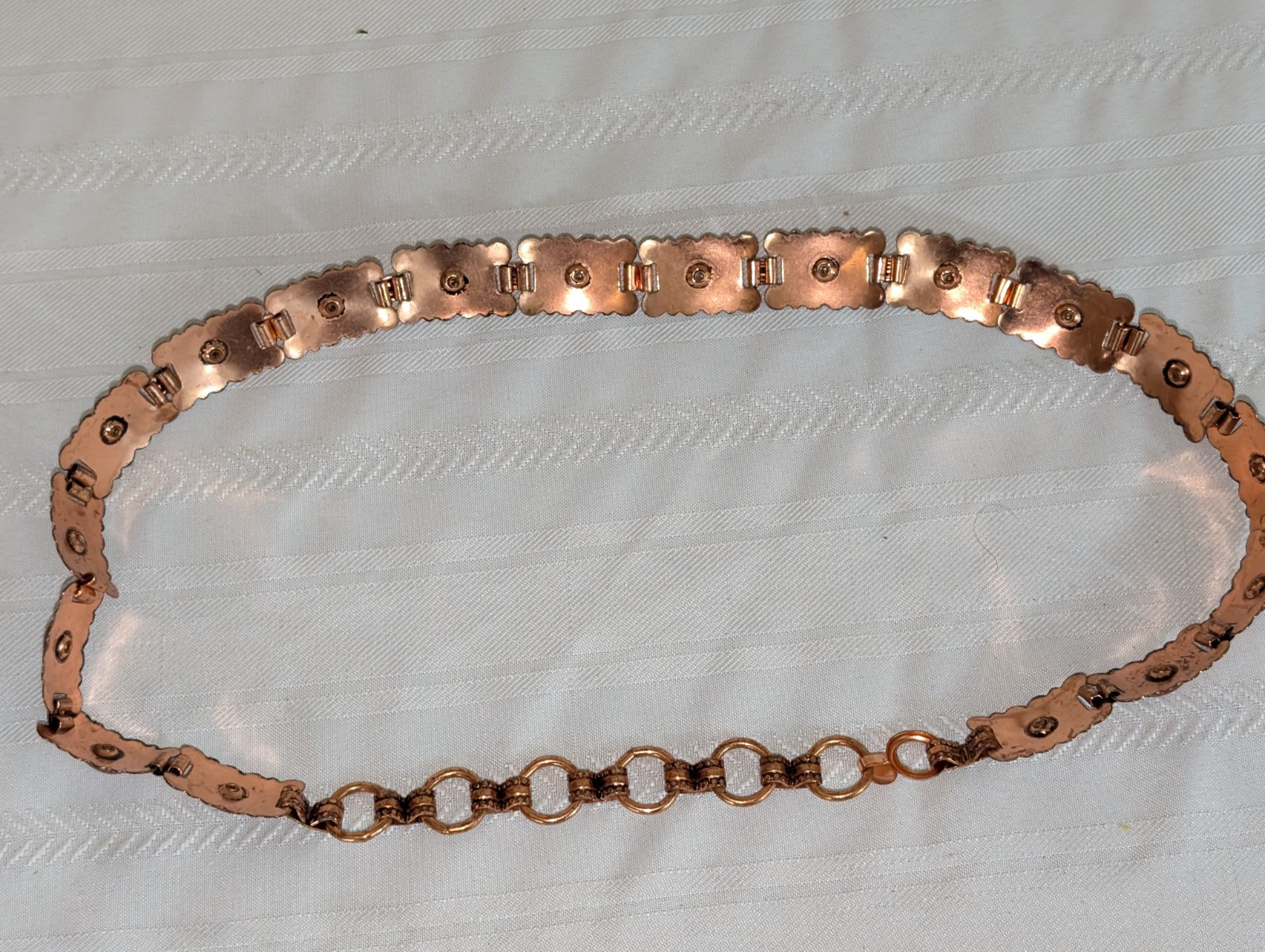 Vintage Copper Finish w/ Faux Stone Ladies Belt 30″L