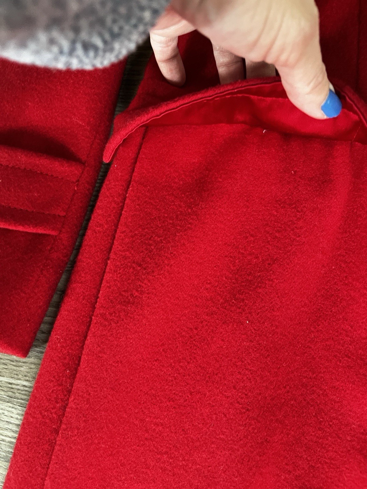 VTG Evan Picone Long 100% Wool Double Breasted Coat Women’s Medium Bright Red