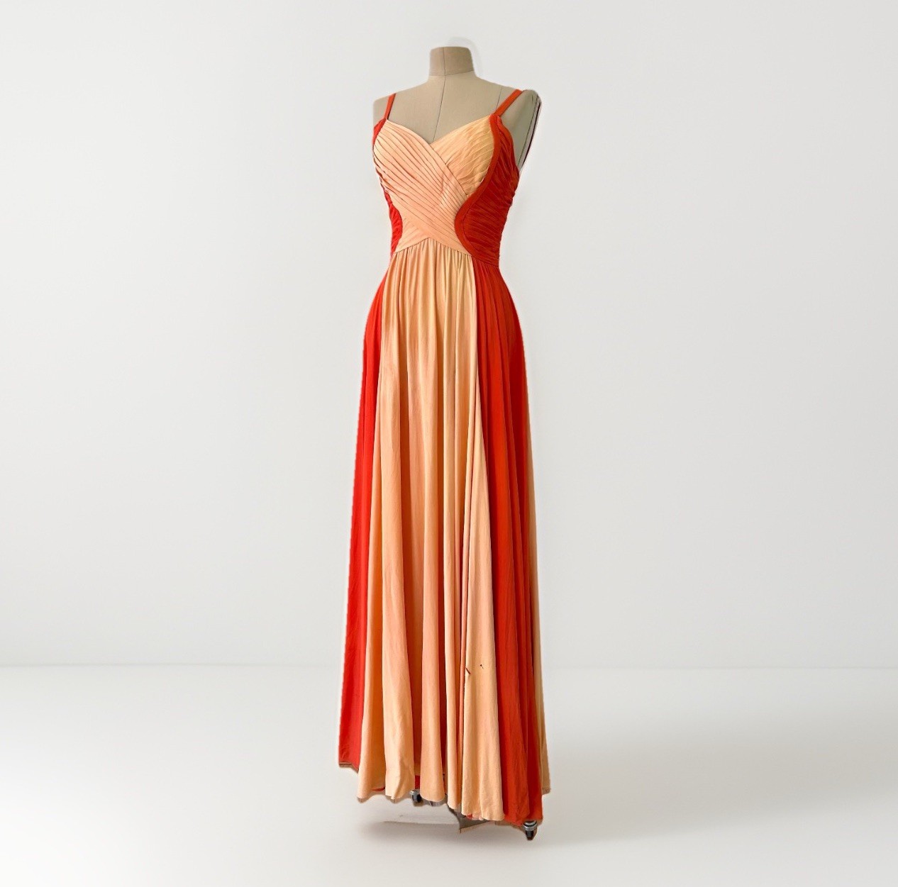Vintage Betsey Johnson Hollywood Glamour Gown Sample 1980s 90s Color Block As Is