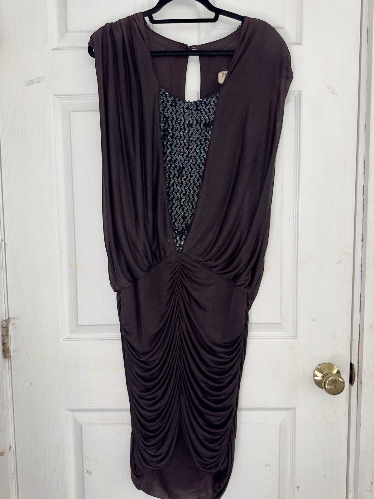 Vintage 80s Dress New Leaf By Samir Black Sequins