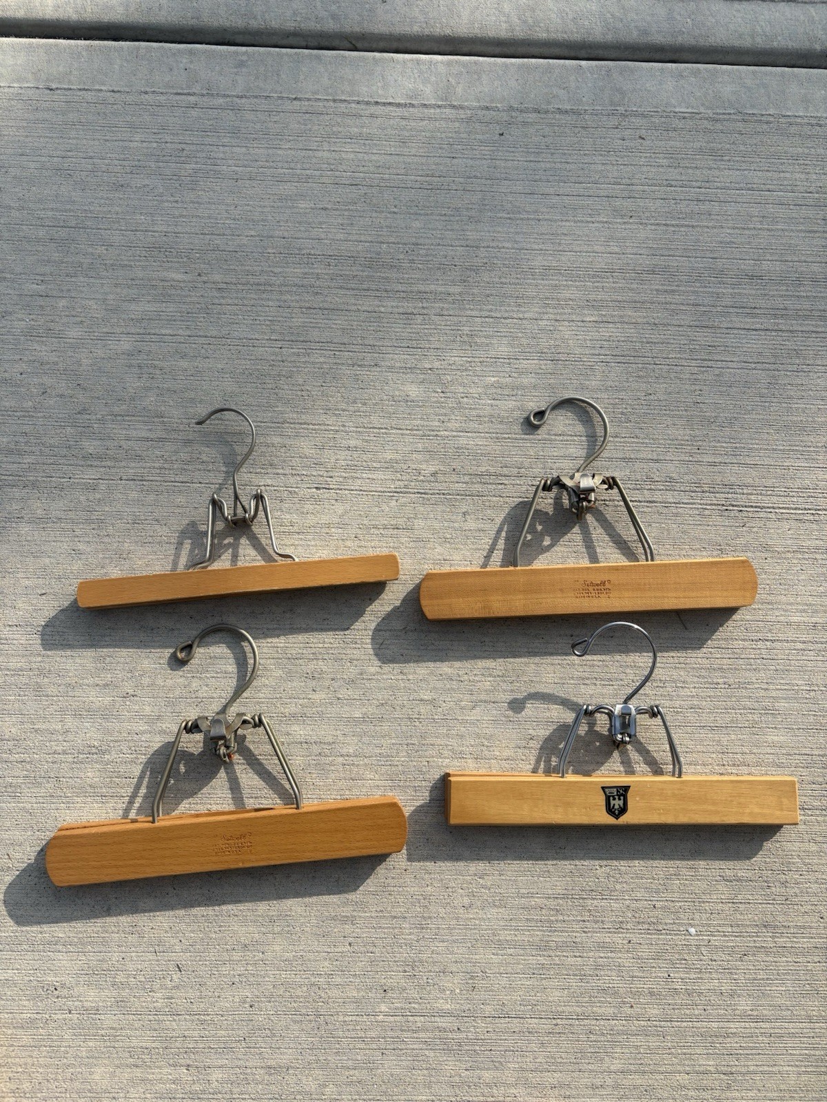 Lot Of 4 Misc Wooden Pant Hangers
