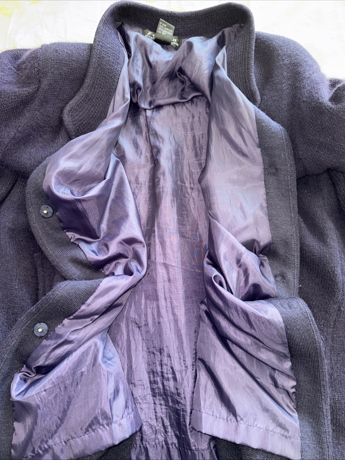 VTG Venesha High Quality Angora Coat Eggplant Purple 90’s Y2K Size M *Pristine*