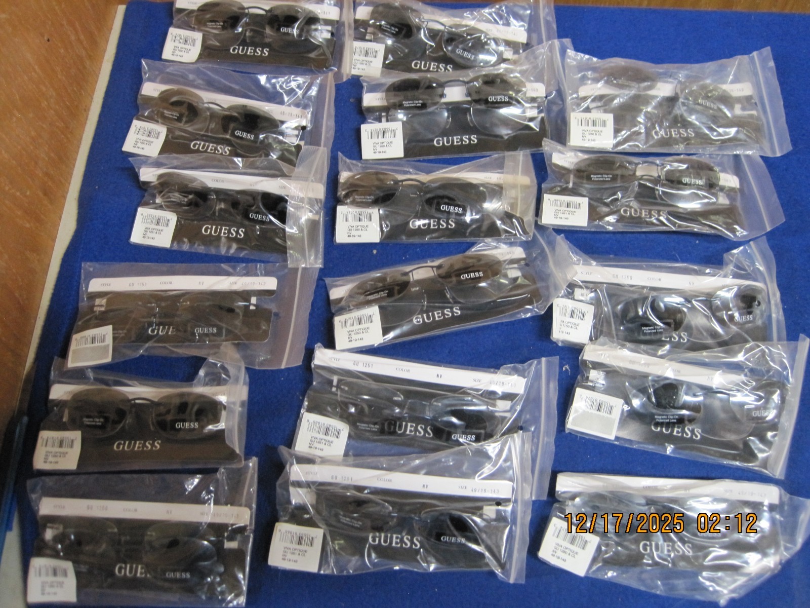 15 PAIR Vintage Guess GU1250 GU1251 FRAMES WITH Clips-On Sunglasses Frames NOS