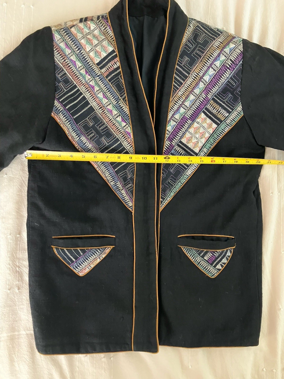 Unisex Adult South American Embroidered Handmade Jacket Size Large