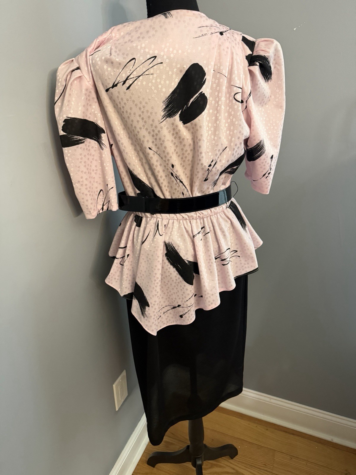 Vintage ︱Sally’s Girl ︱Pink & Black Dress ︱ Women’s Sz 14︱1980’s