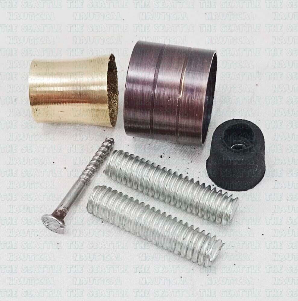 Copper Antique finish Pipe Spare Rubber Tip, Stud for Wooden Walking Stick Cane.