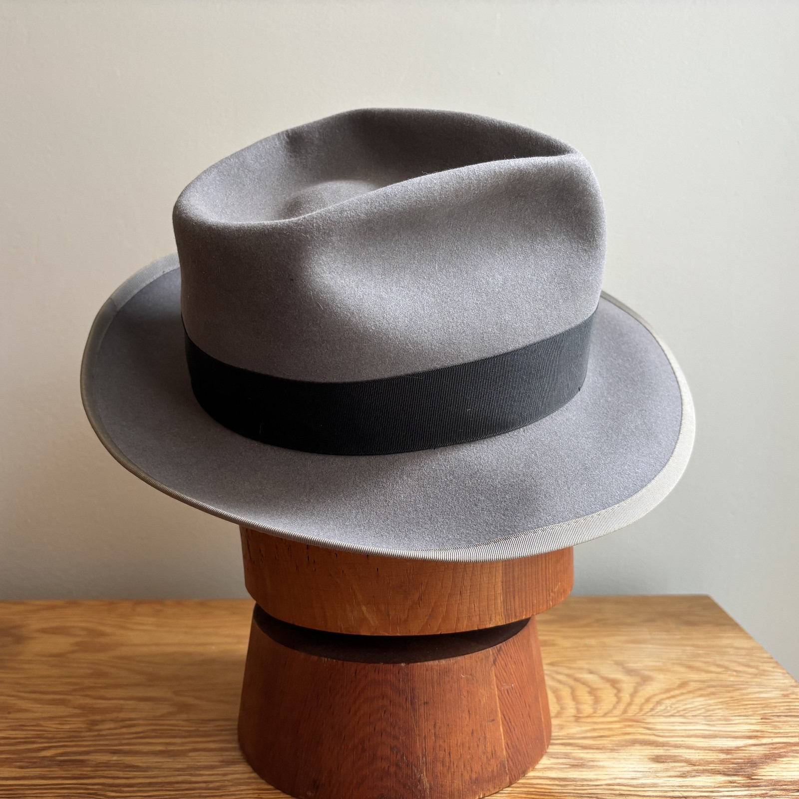 CLASSIC 1950s Lee Whippet-Style Fedora – Gray – 7 1/8