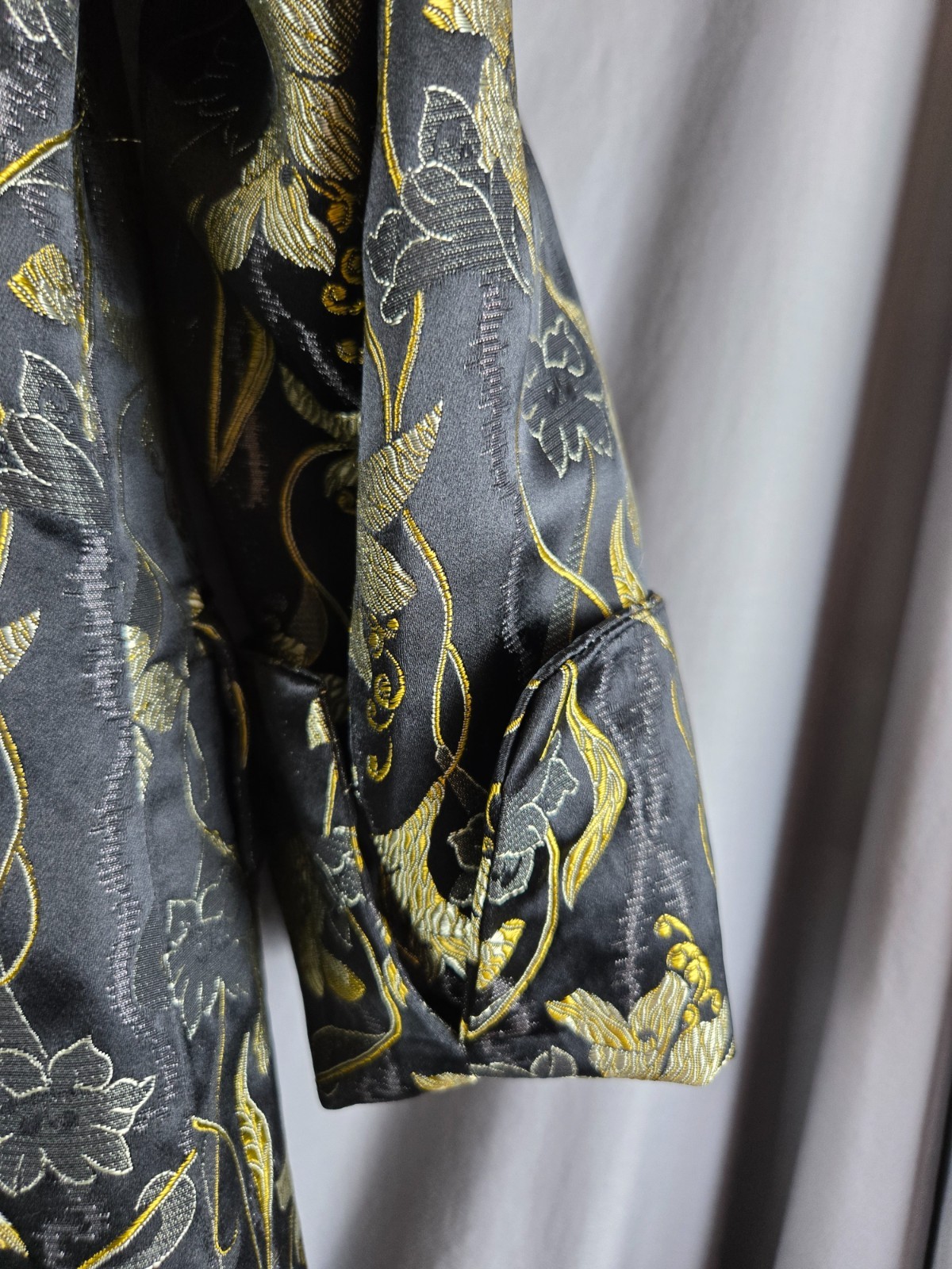 Victor Costa Occasion Gold Floral Jacquard Jacket L Hong Kong Vintage