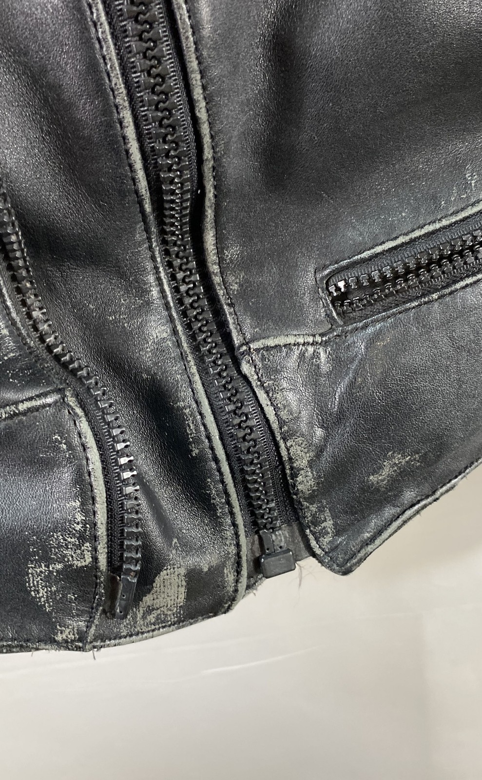 Vintage 90s Fieldsheer Padded Biker Motorcycle Leather Jacket Sz 46