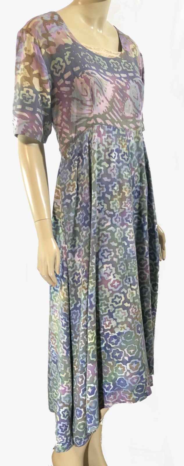 Vintage 80s 90s Winter Sun Ecuador Boho Cottagecore Prairie Maxi Dress L