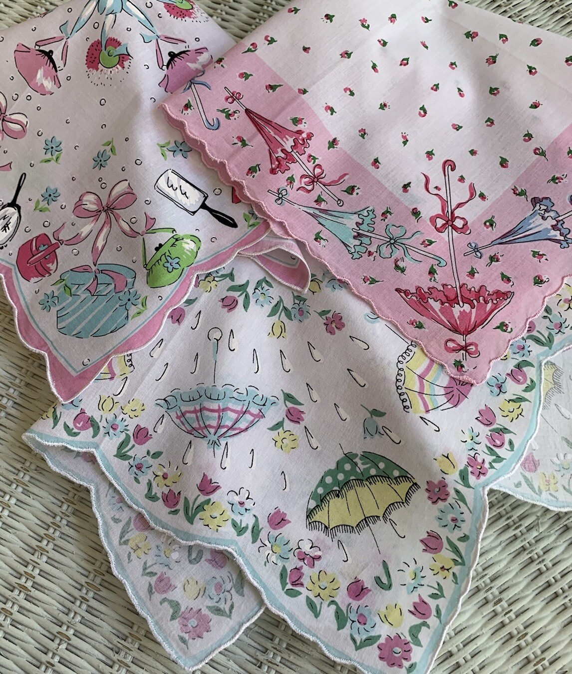 Set /3 NEW Handkerchiefs Parasols & Accessories ~ LuRay Hankies! Special Price !