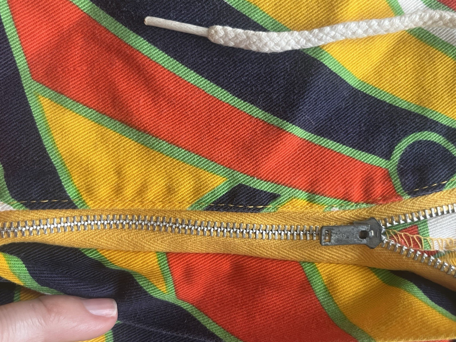 Vintage 60s Cal Surf Board Shorts Lace Up Mod Floral 31” Orange Yellow Navy