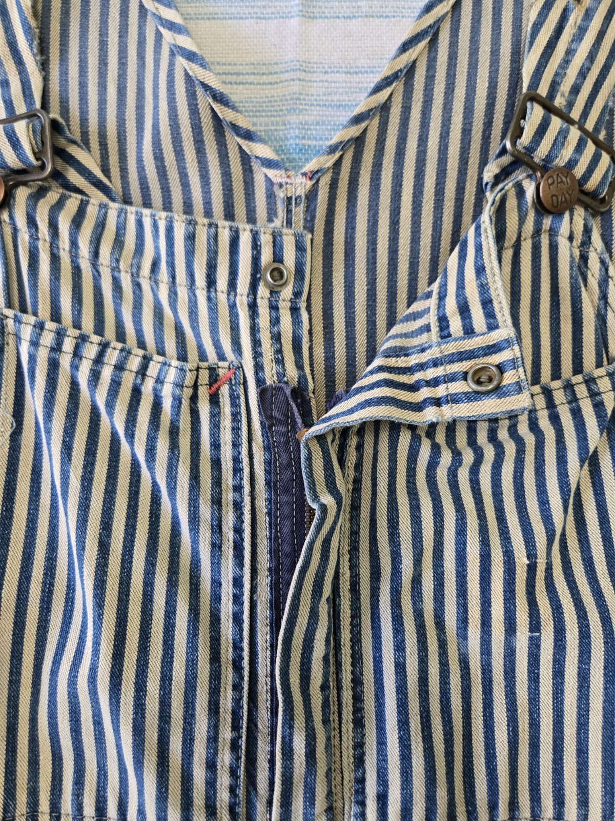 VTG RARE 1950s Penneys Pay Day VestBak Express Stripe Sanforized Overalls, 44×29