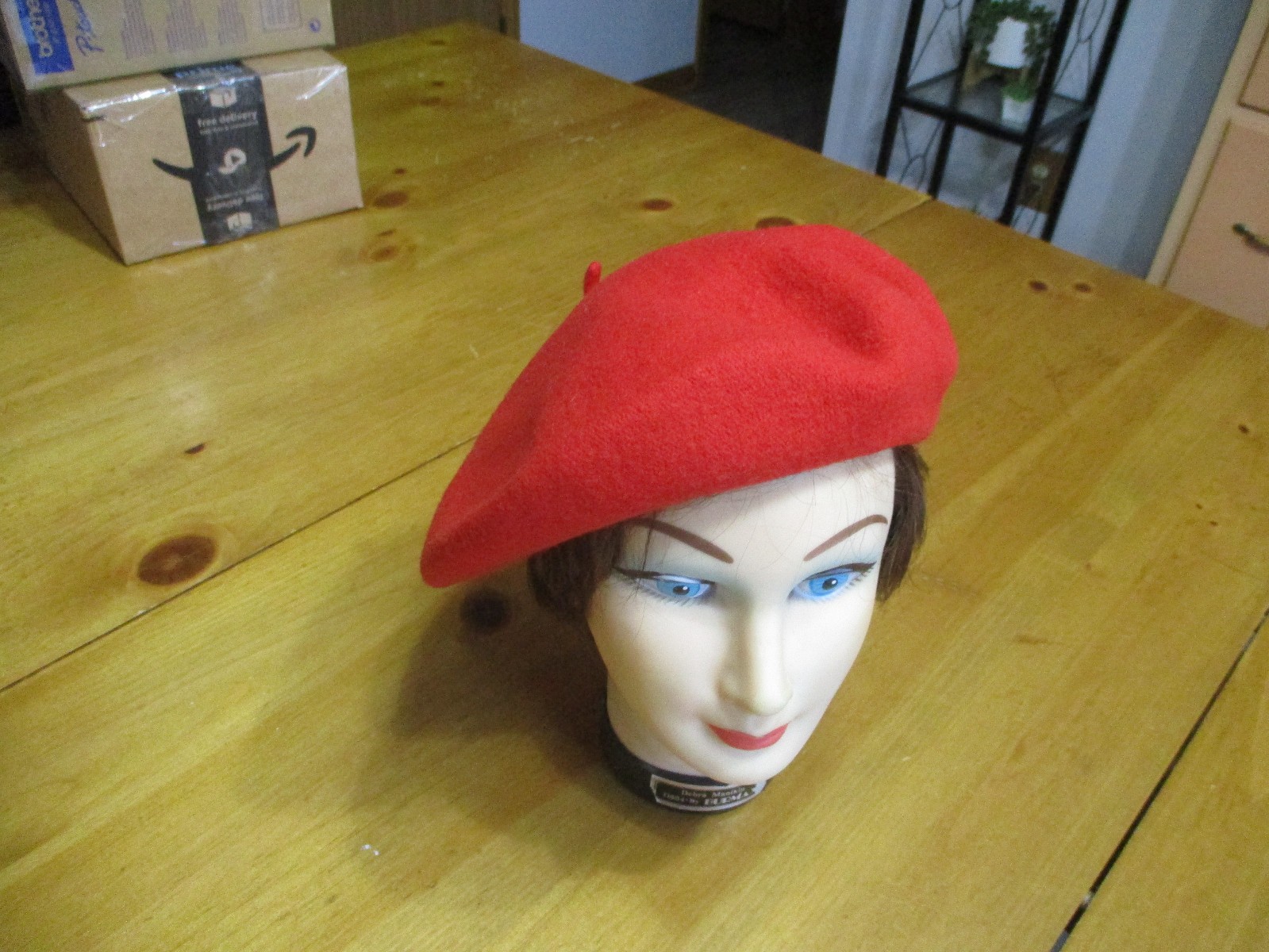 VTG Ultrabasque Red Wool Beret Hat Made in Czech Republic RN 58584,One Size