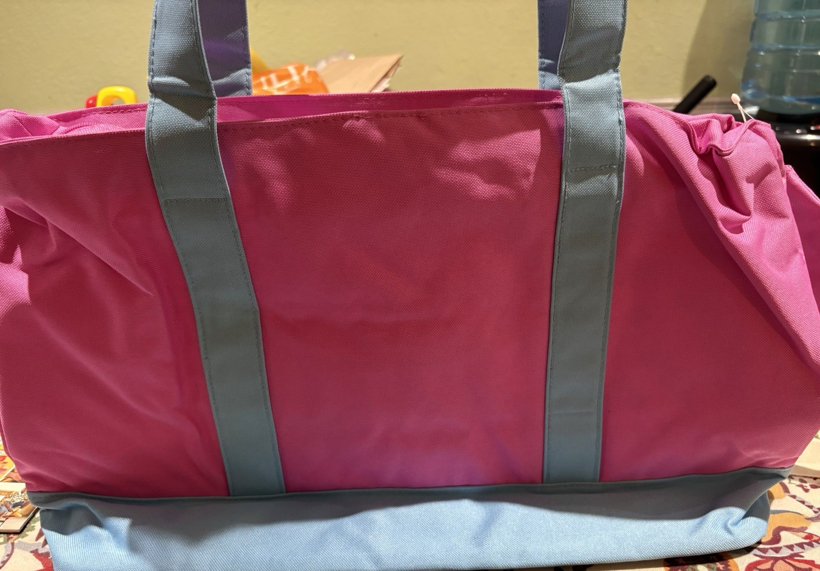 Disney Princess Cinderella, Snow White, Aurora, Belle Pink/Blue Zip Duffle Bag