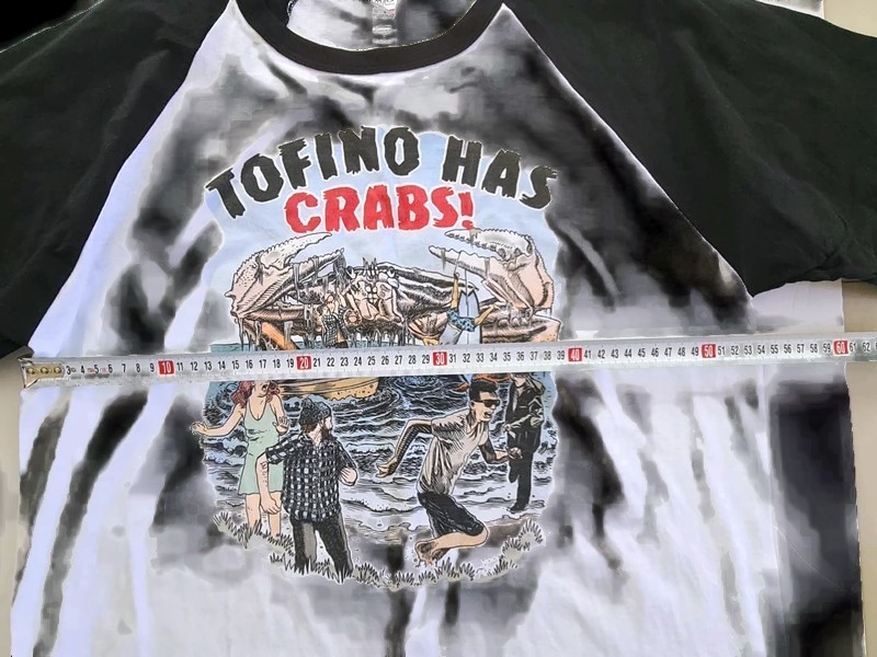With Vintage Tofino Has Crabs Graphic Raglan Shirt Y2K Mens L M&O Heavy Baseball