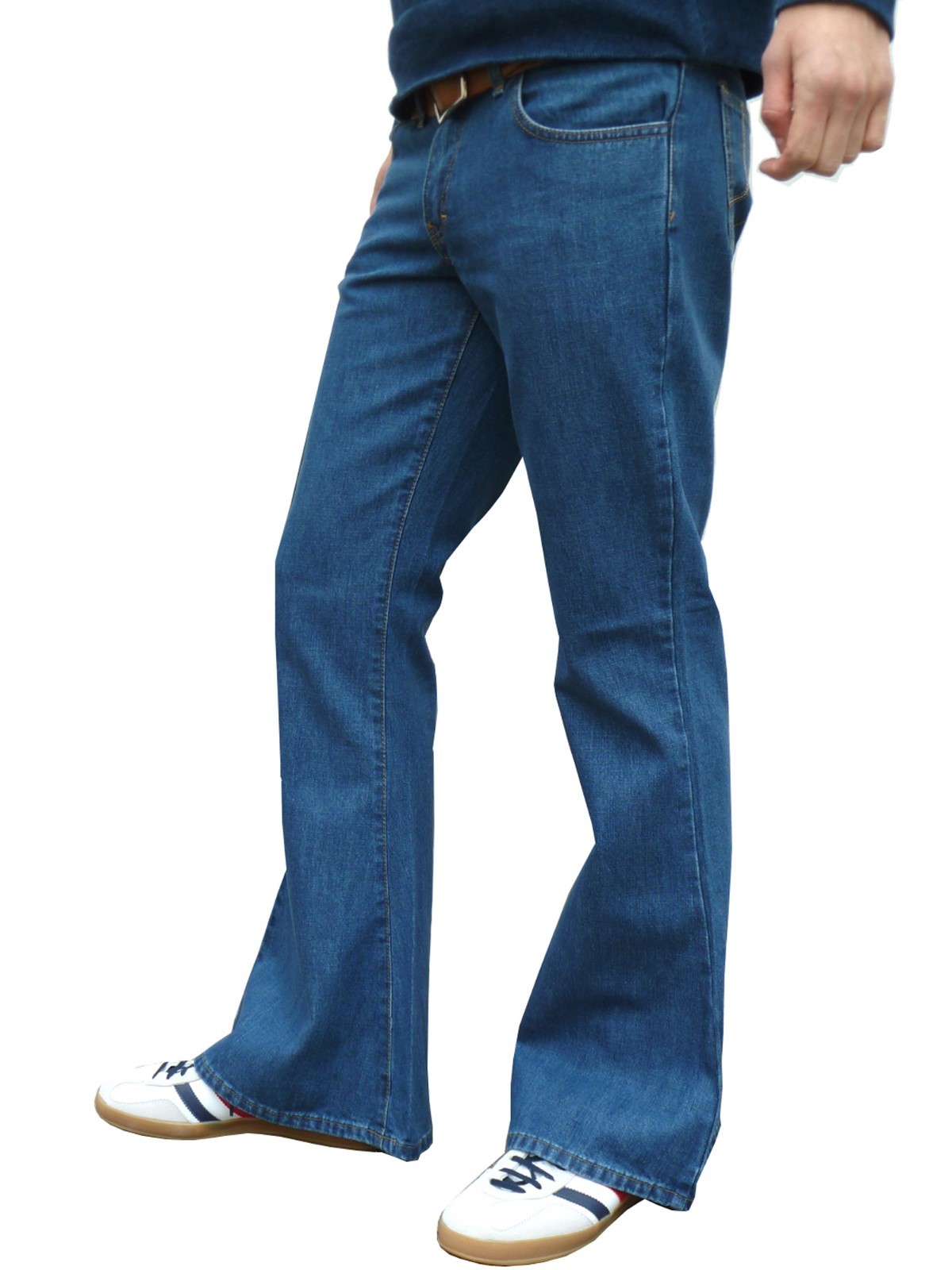 Mens Denim Bell Bottoms Flares Jeans Flared Beatles Hippie vtg 60s 70s Indie NEW