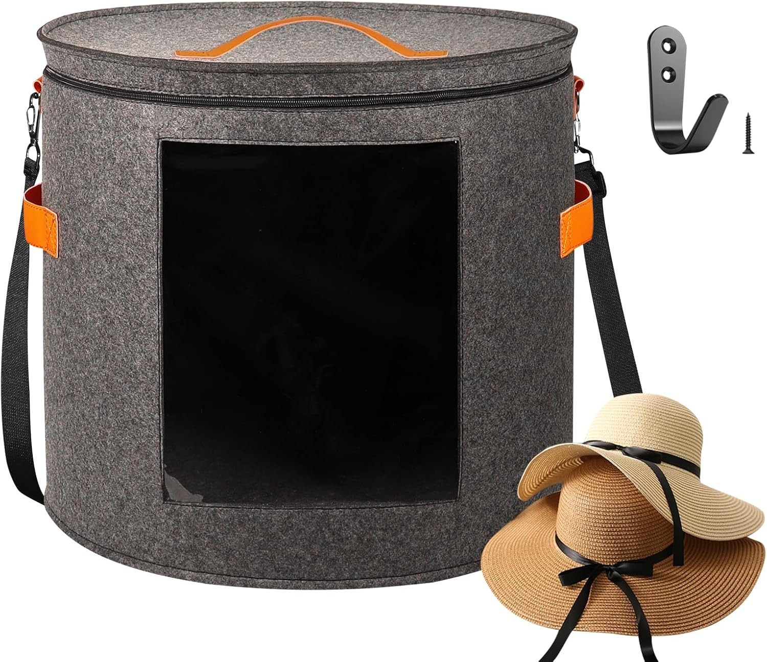 Oversized Hat Storage Box for Women & Men，19″ D x 17″ H Cowboy Hat Boxes with…