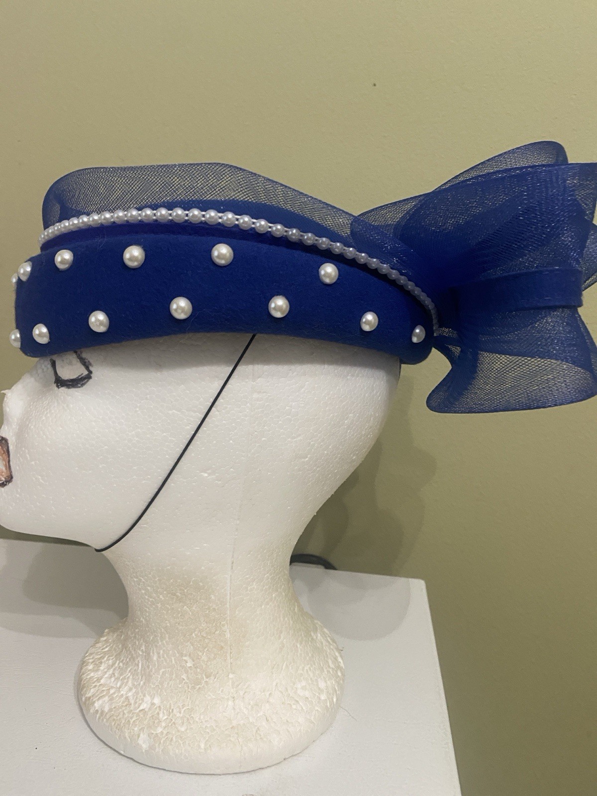 Royal Blue Dress Hat by/ Church Hat by Deborah
