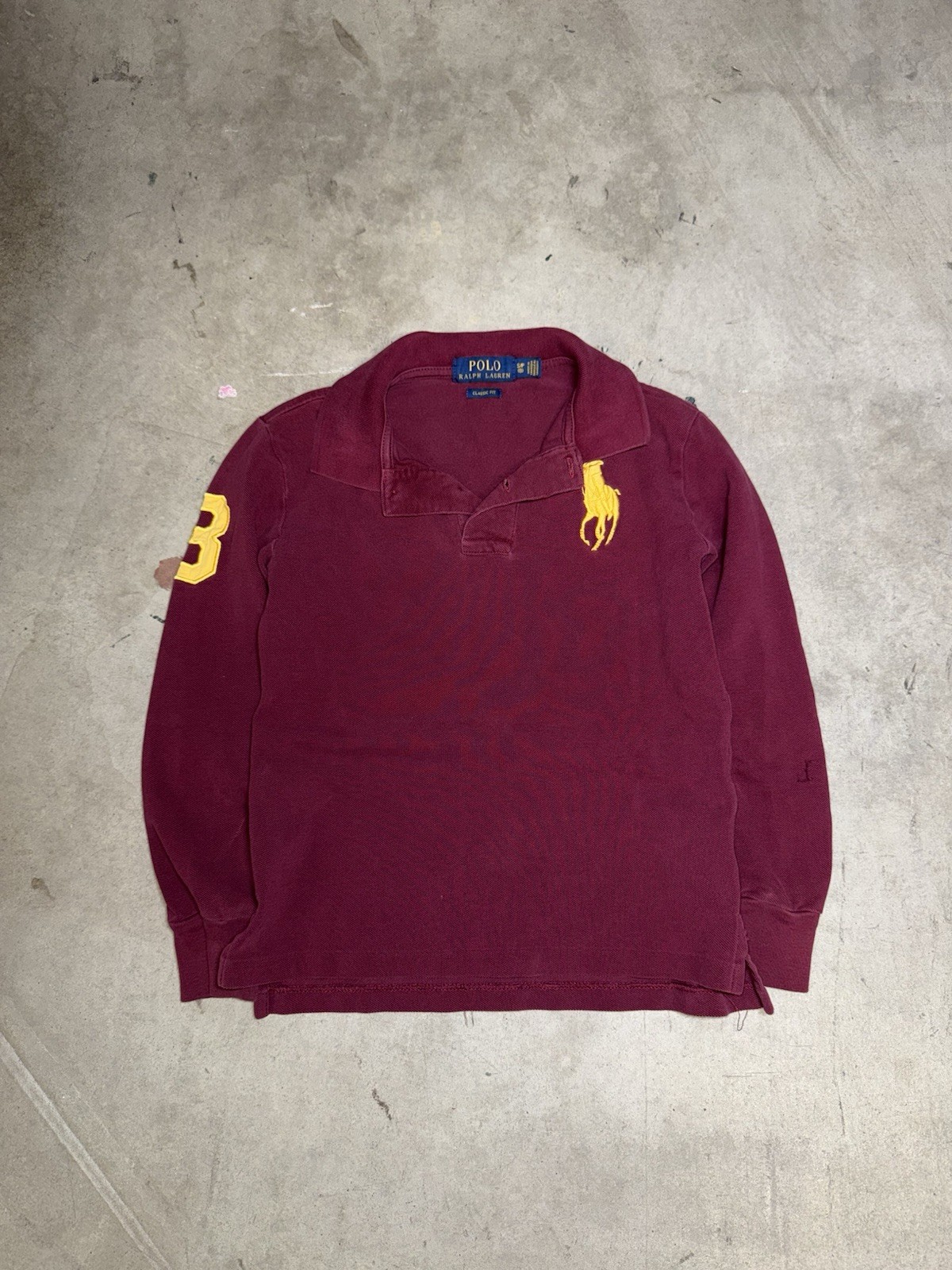 Kids Vintage 2000s Unisex Polo Ralph Lauren Big Pony Long Sleeve Size Small