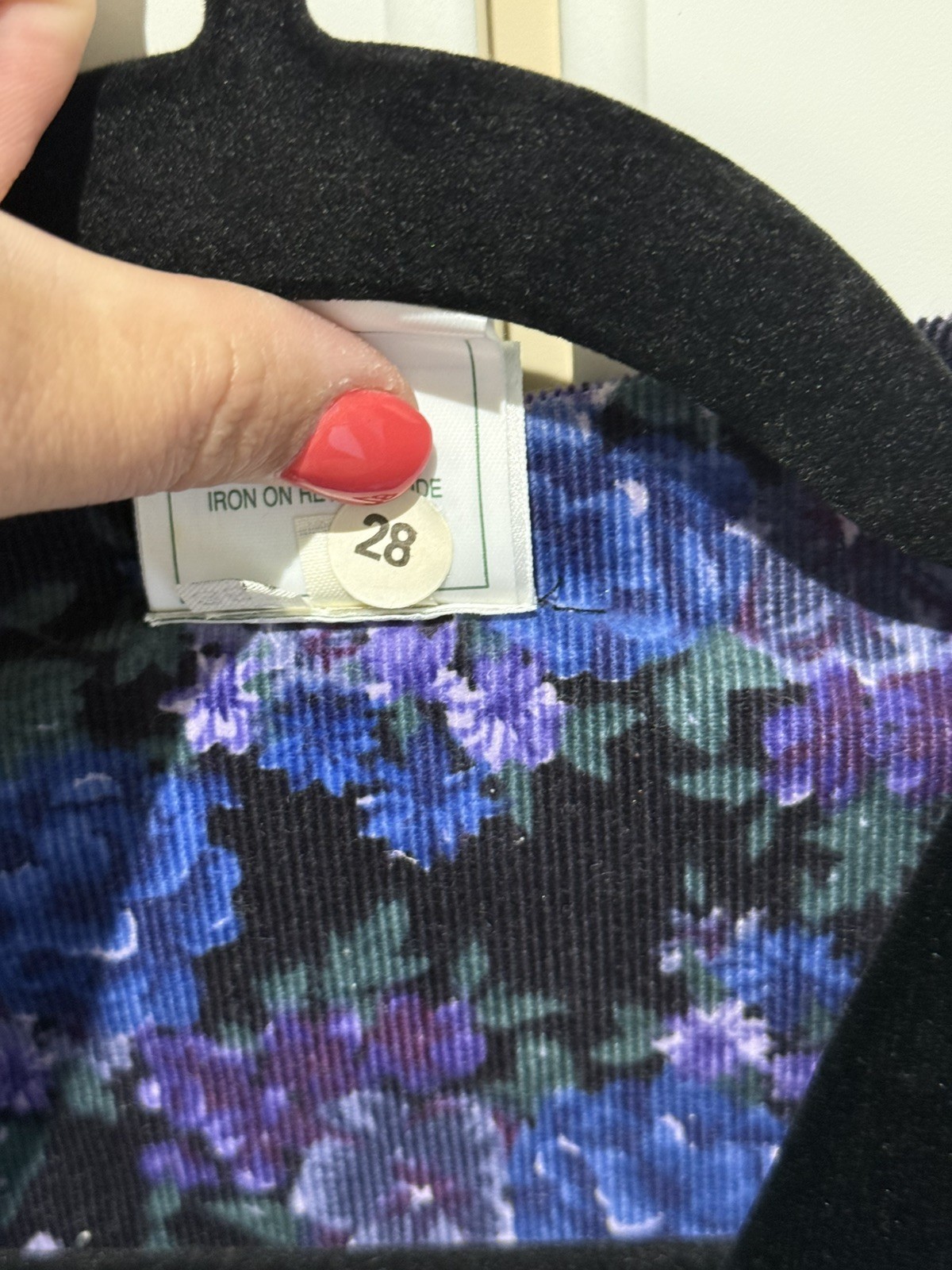 Vintage 1980s Laura Ashley Floral Corduroy Dress | Velvet Collar | Made in GB