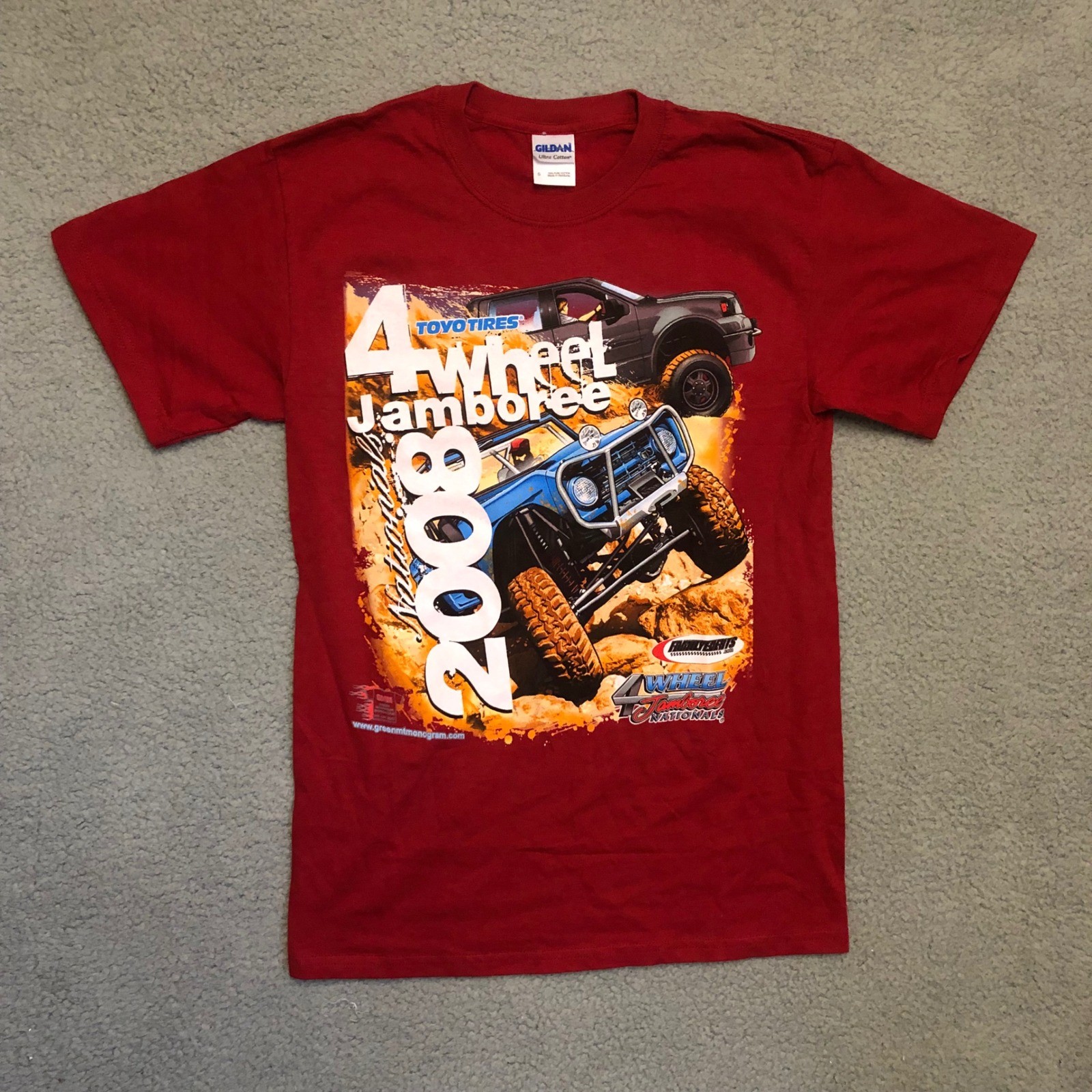 Vtg 2008 4 Wheel Jamboree Nationals T-Shirt Small Red 4×4 Off Road Bronco F150