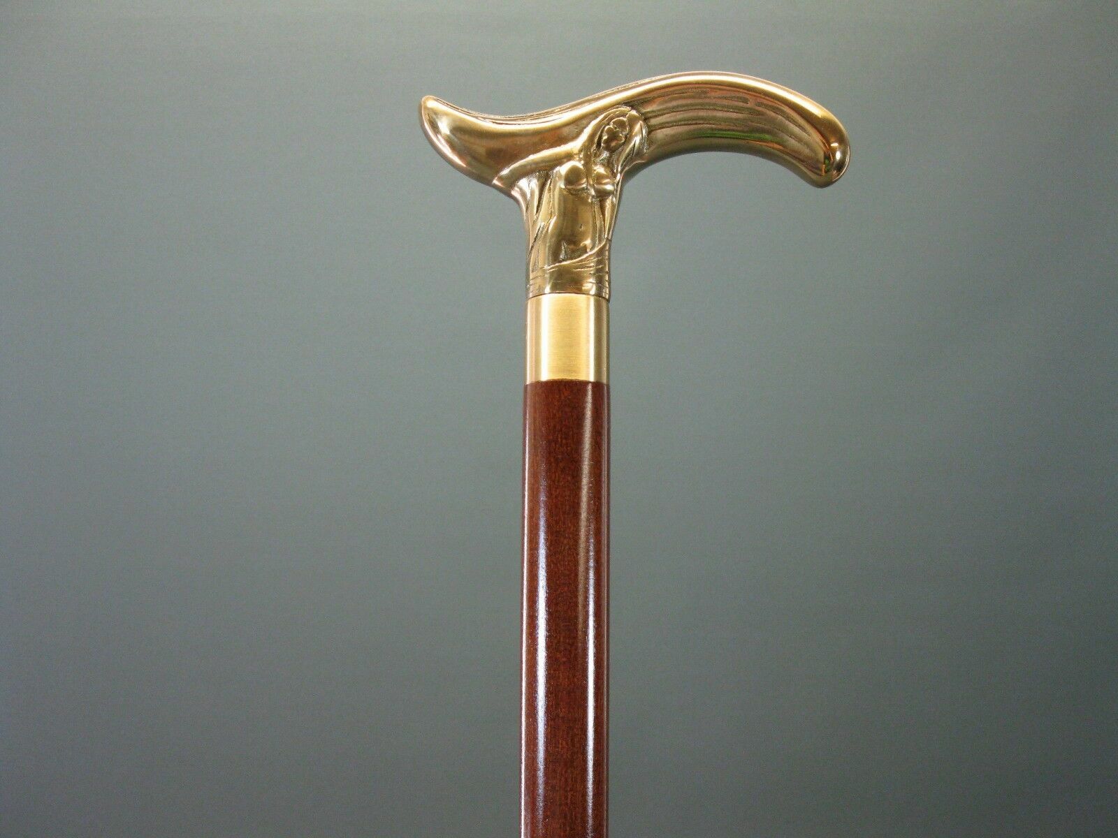 Antique Brass Victorian Handle Wooden Vintage Style Walking Stick Cane Designer