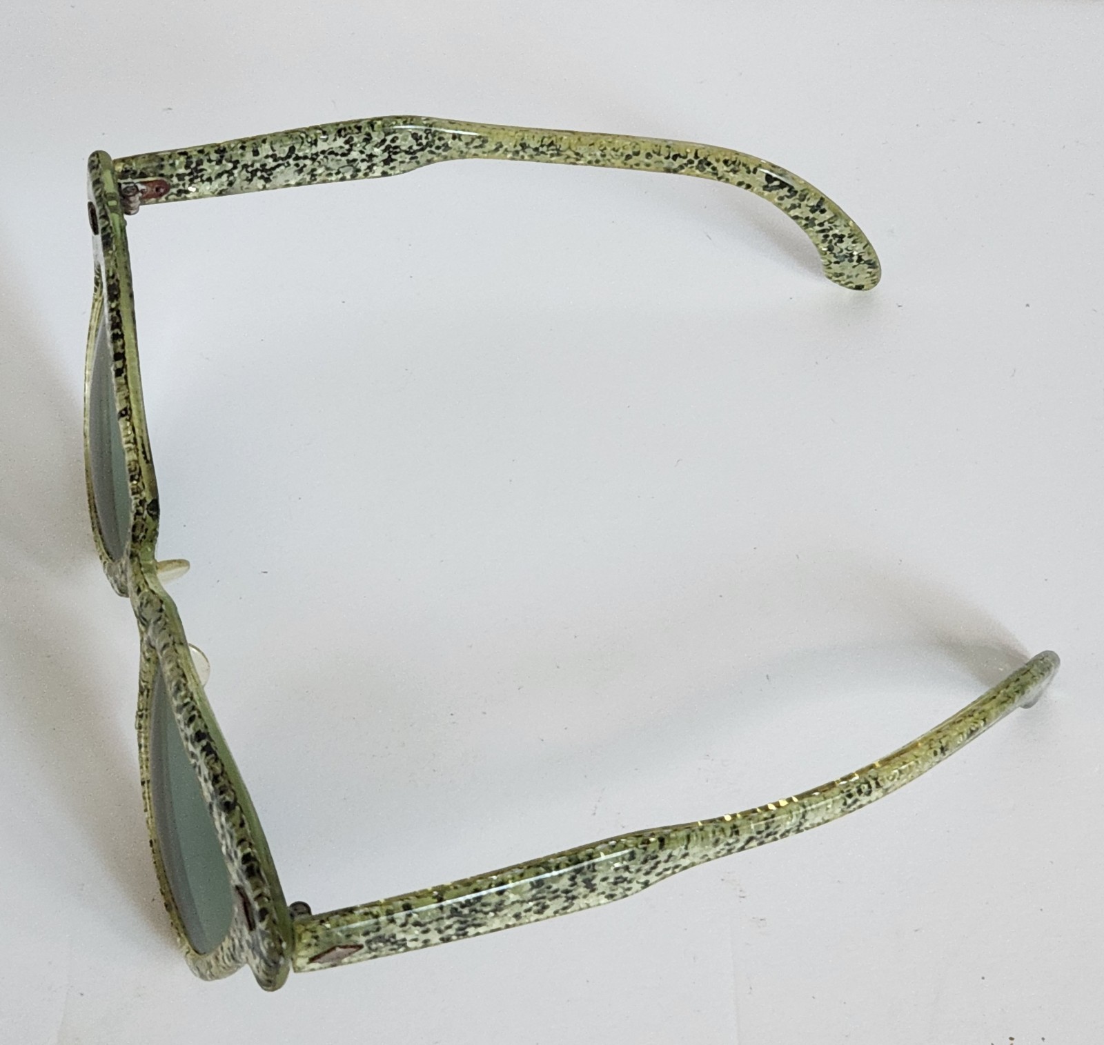 Vintage Mid Century Sunglasses 1950s – 1960s Gold Black Glitter