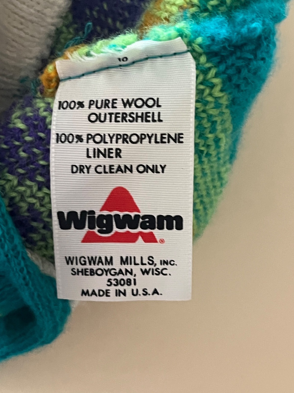 VINTAGE WIGWAM BLUE 100% PURE WOOL KNIT TRAPPER HAT UNISEX ADULT OS ONE SIZE