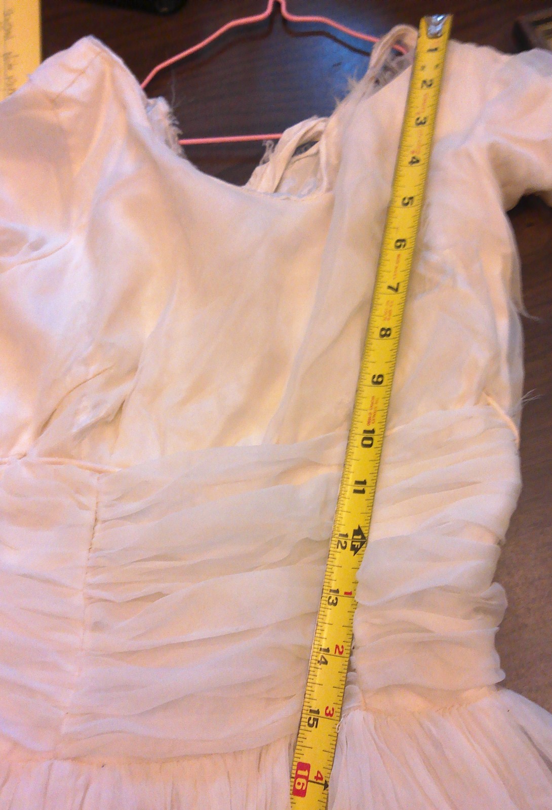 Vintage Tattered Party Dress White + Camisole 1950s-’60s Girls/Women’s Small