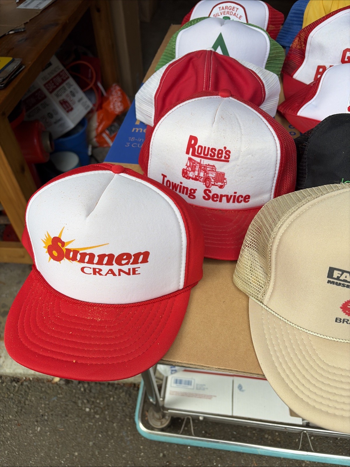 Vintage lot of 20 Snapback Trucker Hat Caps Tractor Snapper Trucking…Etc