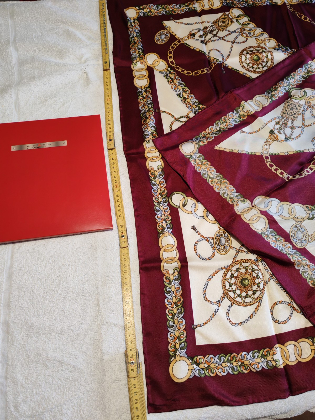 New Gorgeous Bordeaux Vintage Lancetti Vintage Scarf Scarf