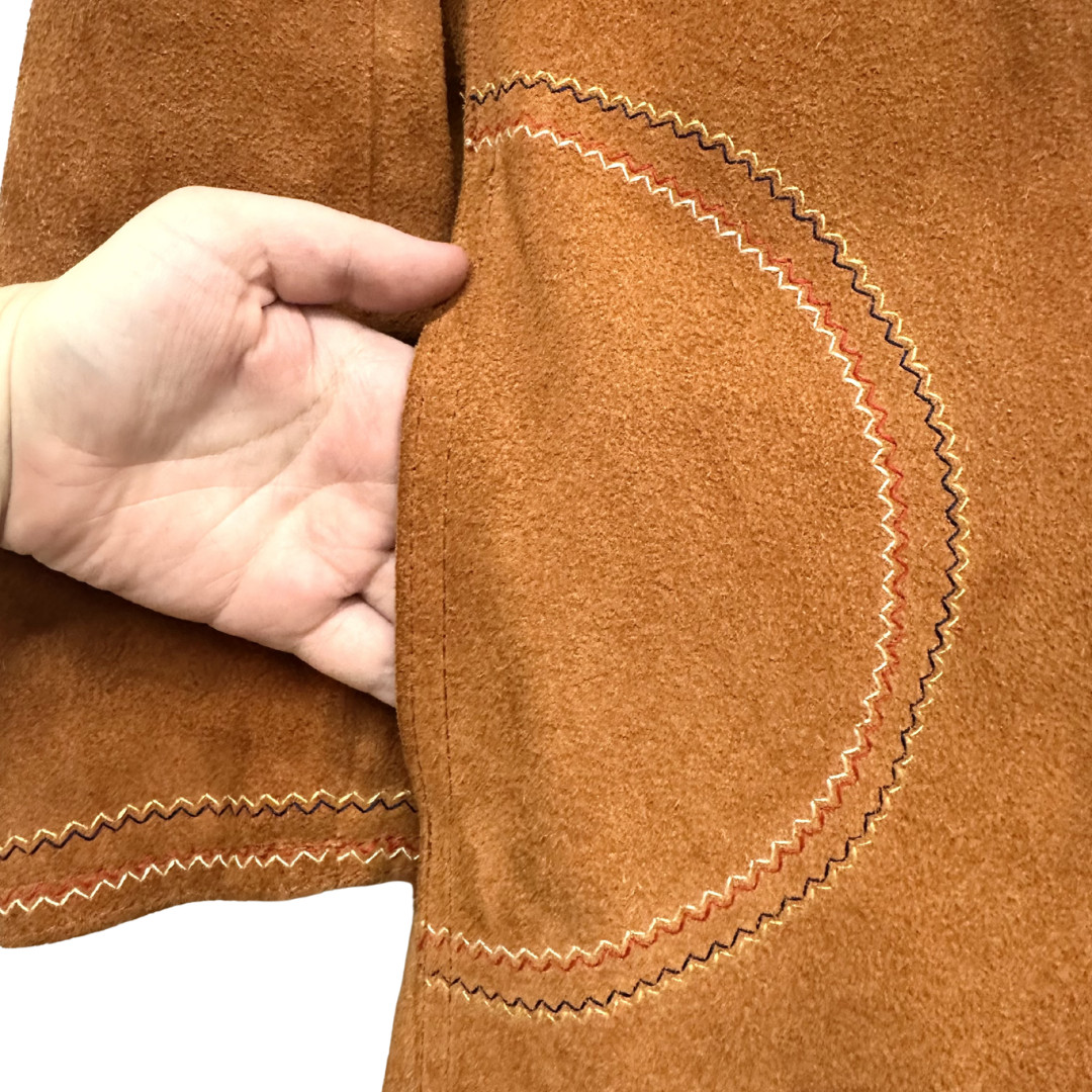 Vintage 1960s Gassy Jack Suede Embroidered Snap Up Jacket
