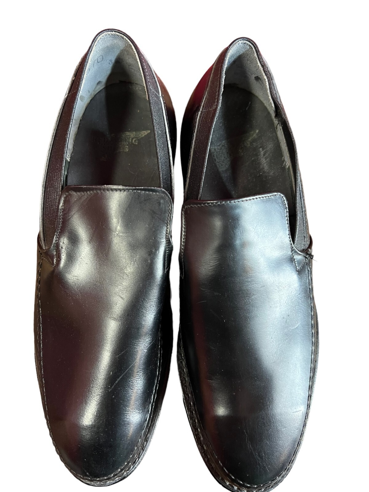 NOS Mens Sz 7 Vtg 1970s RED WING USA Shoes Black Leather Slip On Loafers RARE