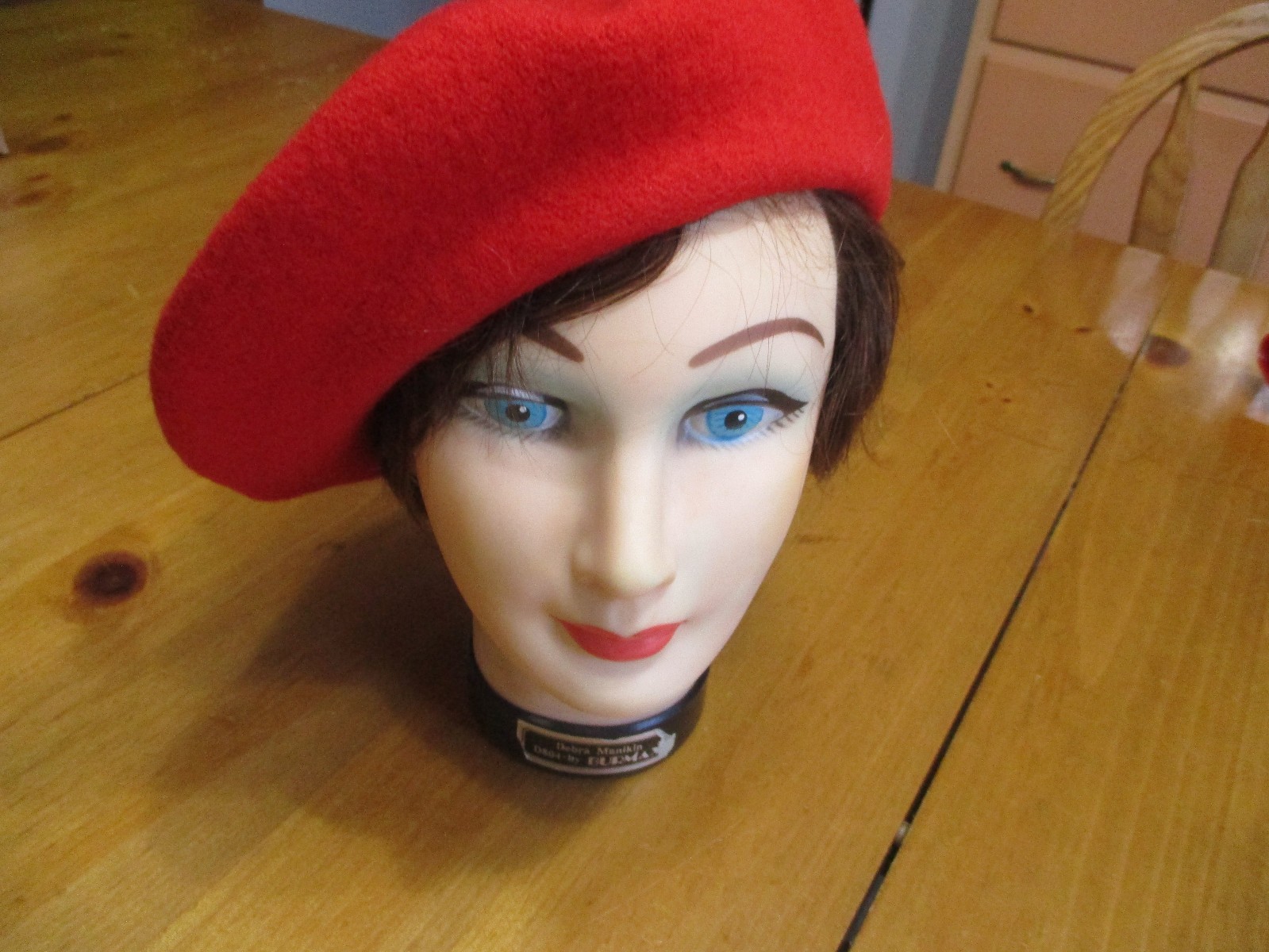 VTG Ultrabasque Red Wool Beret Hat Made in Czech Republic RN 58584,One Size