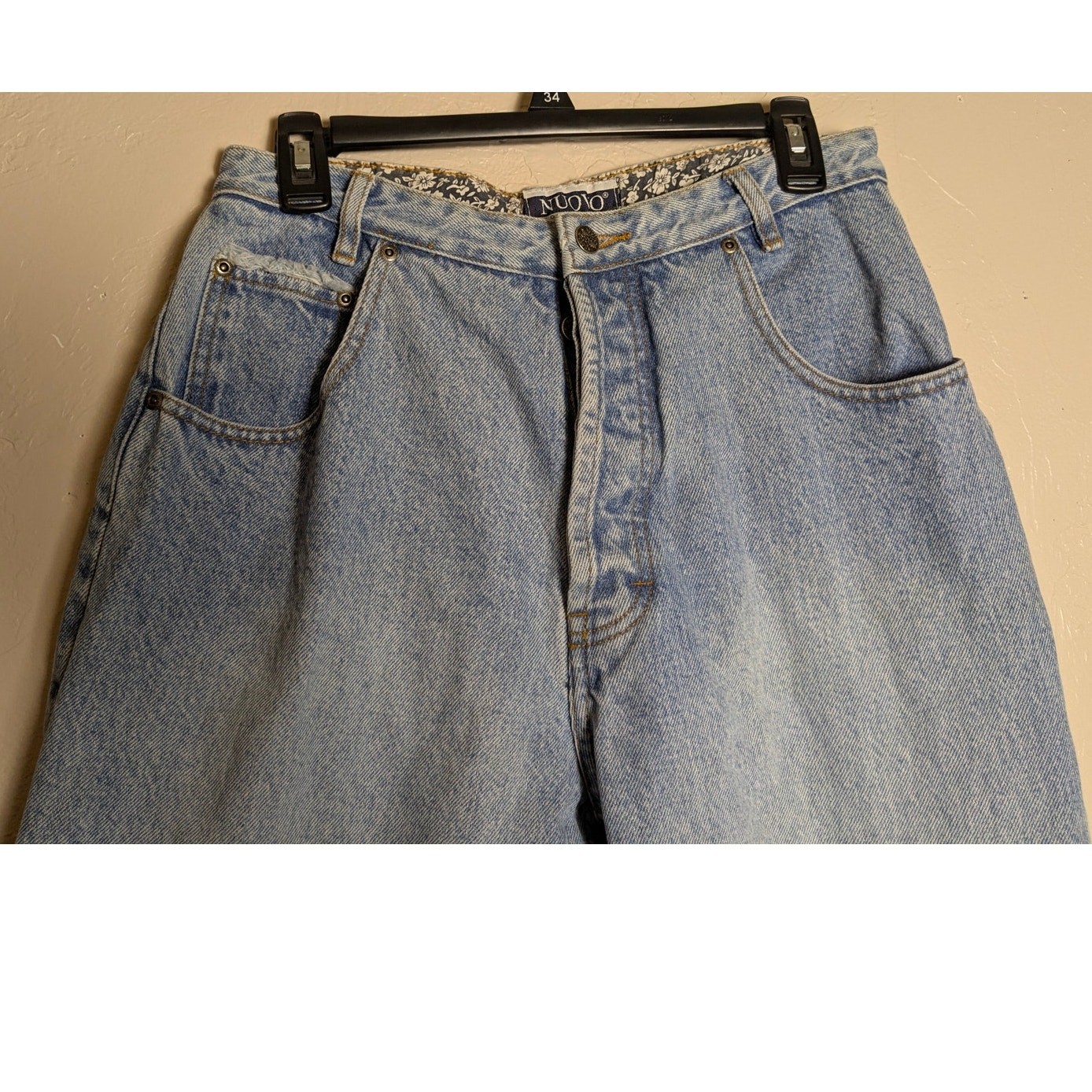 Vintage Nuovo Jeans 13/14 High Waist Faded Denim Distressed Tapered Leg 13 14